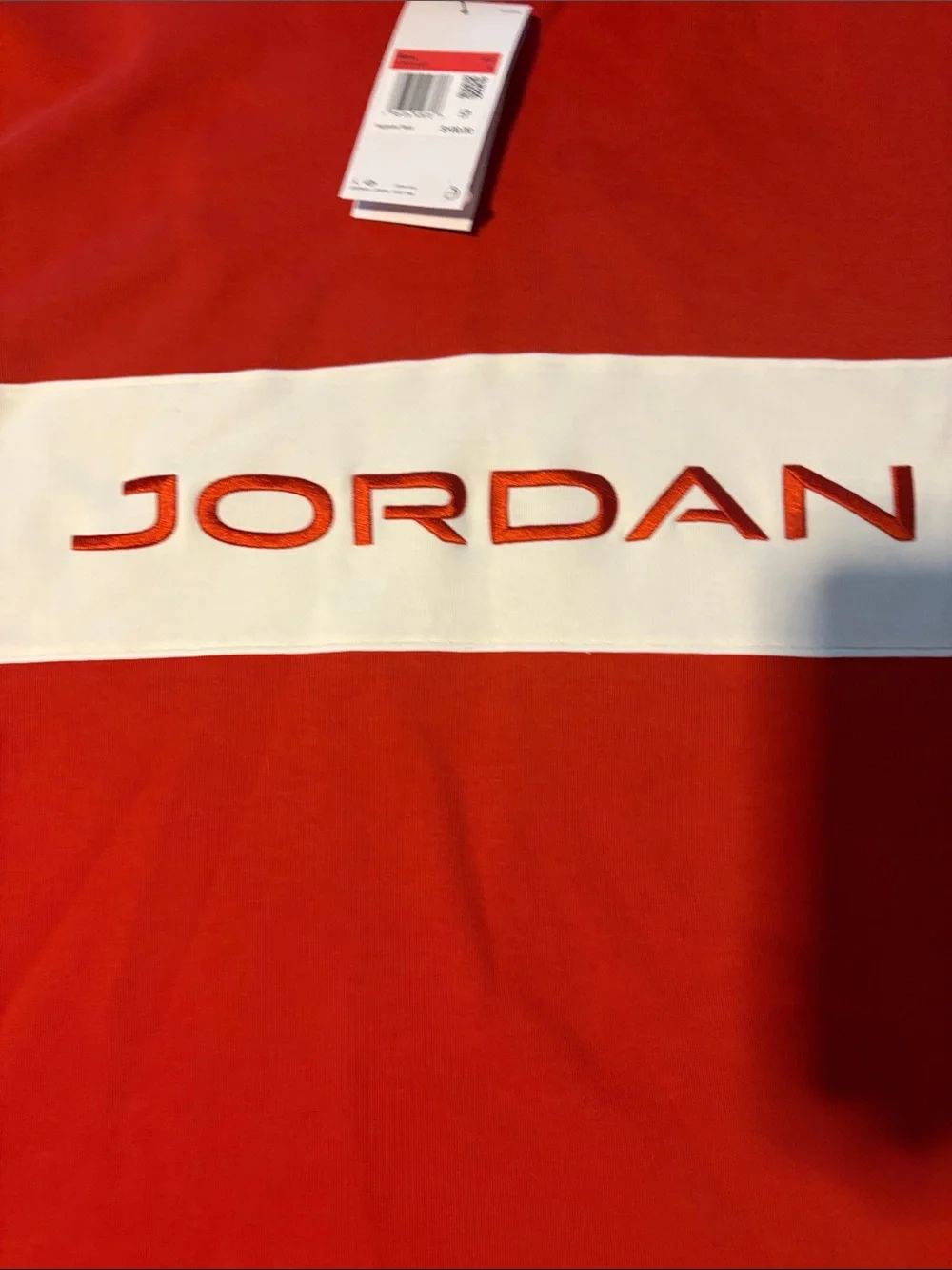 Nike Jordan’s Men’s Size L 1/4 Zip Rugby Style Pullover Red/White NWT!